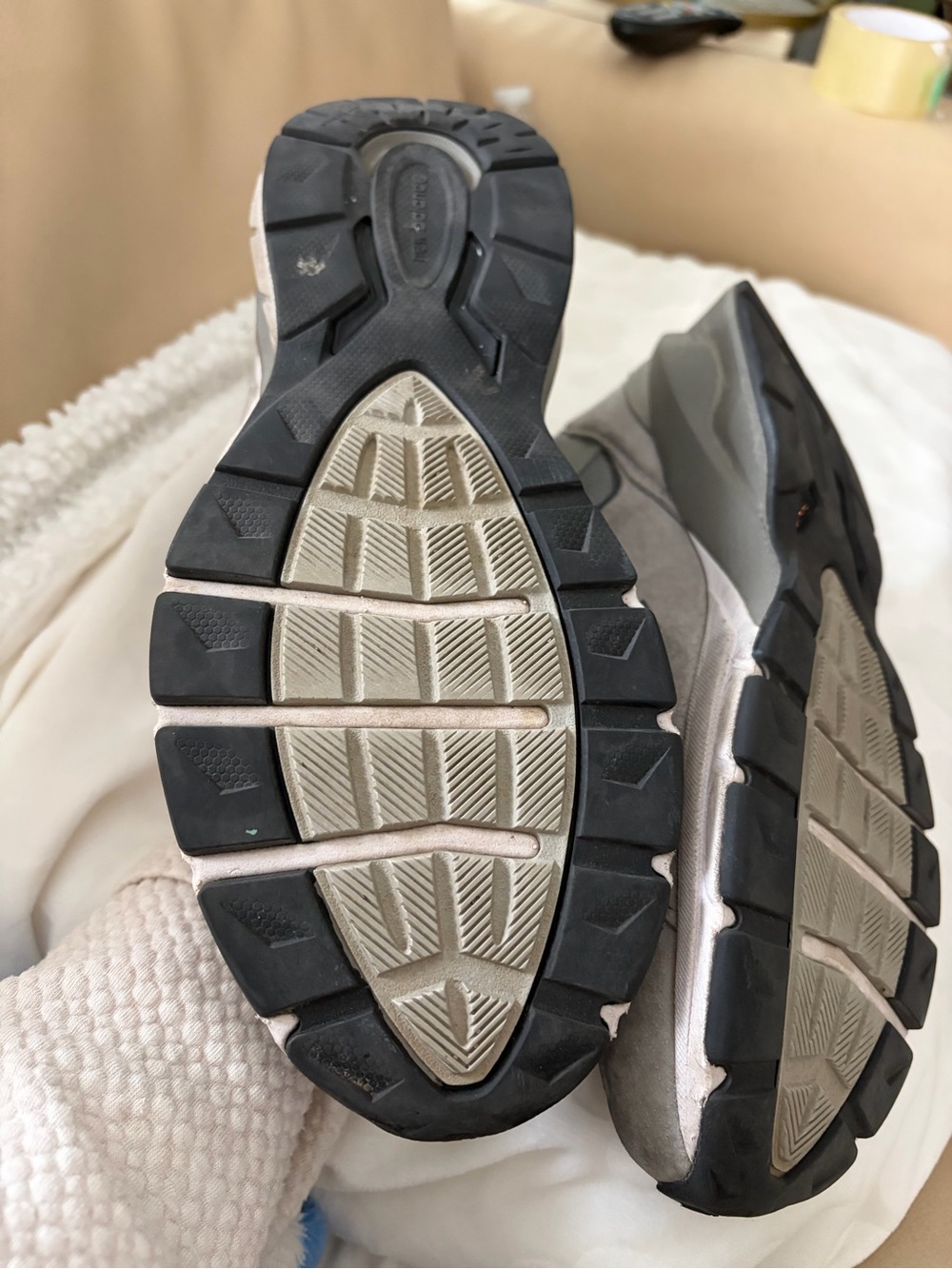 New Balance 990v5 Gray Suede and Mesh Sneakers - Picture 8 of 15